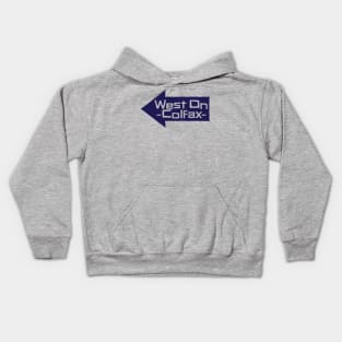 West on Colfax arrow sign Kids Hoodie